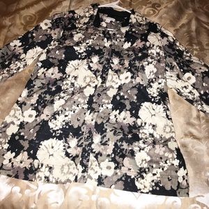 Charter Club Floral Blouse. Button up Front.Medium